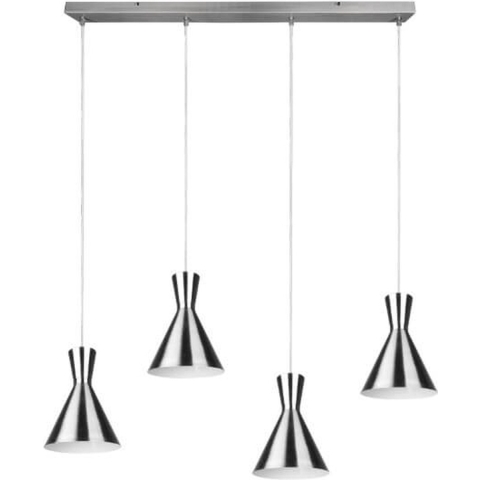 Trio Leuchten Enzo - Hanglamp - 4x E27 - Nikkel Mat