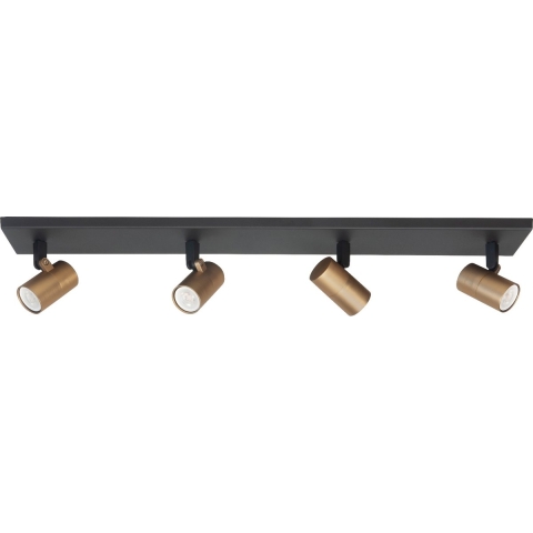 Highlight Spot Piccolo Zwart-Goud GU10 mini 35mm 4-Lichts Balk