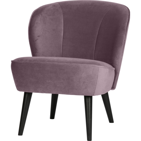 WOOOD Sara Fauteuil - Velvet - Warm Lila - 59x71x70