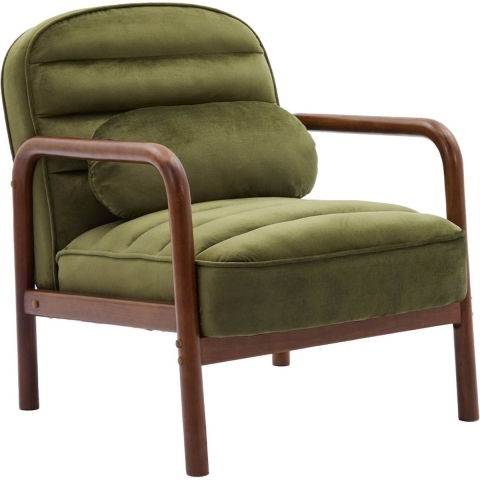 sweeek - Scandinavische fauteuil in met walnoot gebeitst heveahout en