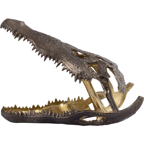 PTMD Lizee Brass casted alu crocodile head statue L