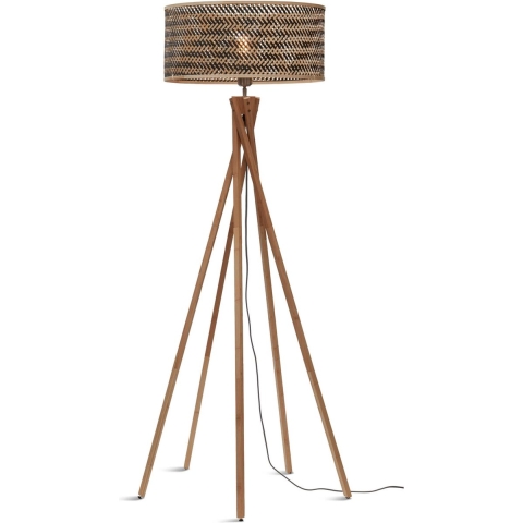GOOD&MOJO Vloerlamp Java - Bamboe|Zwart - Ø50x146cm