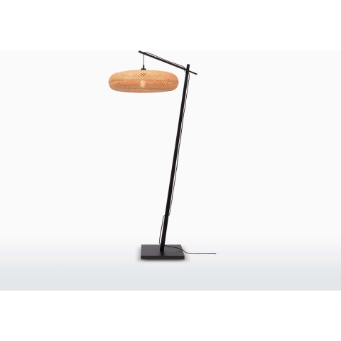 GOOD&MOJO Vloerlamp Palawan - Bamboe Zwart|Naturel - Ø77cm