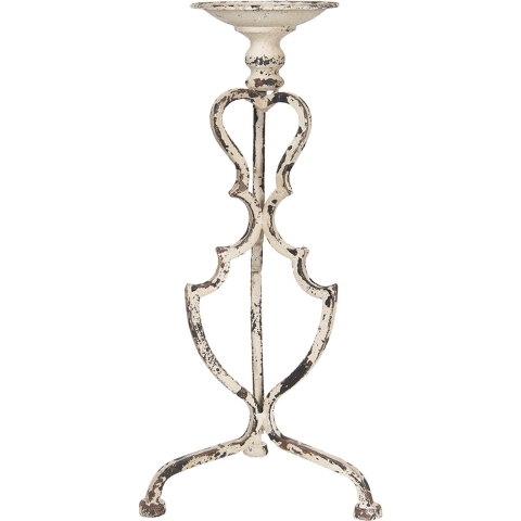 Clayre & Eef Kandelaar 51 cm Beige Ijzer Kaarsenstandaard