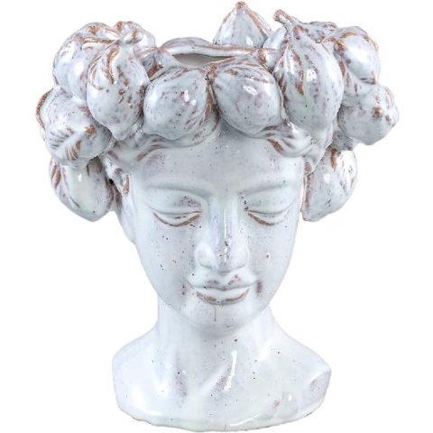 PTMD Alani White glazed ceramic statue of women head B