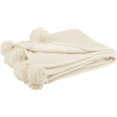 J-Line Plaid Pompom Creme