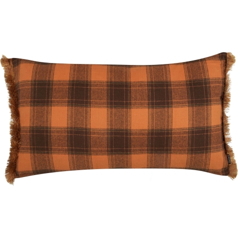 Beliani - BARJA - Sierkussen - Oranje|Zwart - 40 x 70 cm - Polyester