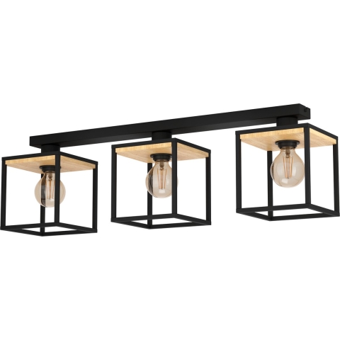 EGLO Libertad Plafondlamp - E27 - 86 cm - Zwart|Bruin