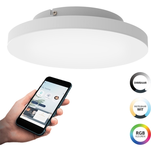 EGLO connect.z Turcona-Z Smart Plafondlamp - Ø 30 cm - Wit - RGB
