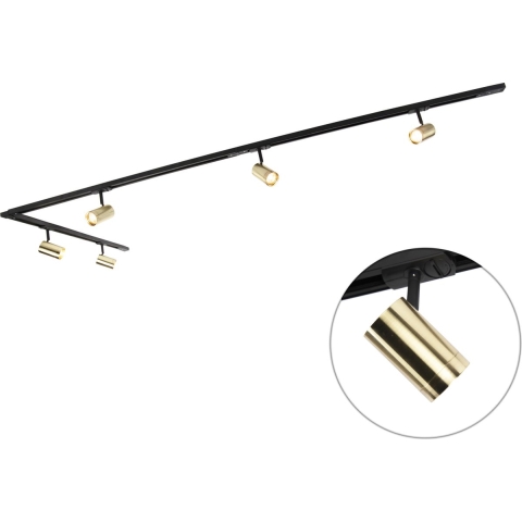 QAZQA Modern railsysteem met 5 spots goud 1-fase - Iconic Jeana