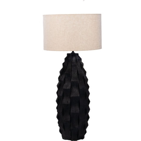 Giga Meubel - Tafellamp Zwart - 40cm - Hout - Tafellamp Matteo