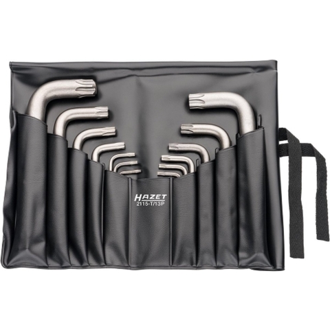 HAZET Set met haakse schroevendraaiers 2115-T/13P · Binnen-TORX®-profiel · 13-delig · T7?-?T60