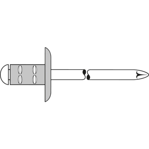 Gesipa Blindklinknagel | blindkl.nagelsteel DxL 4,8 x 10 mm K16 | aluminium/staal | 250 stuks - 1433834 1433834