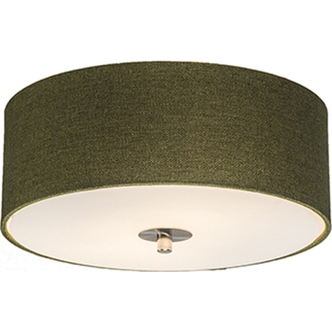 QAZQA Landelijke plafondlamp groen 30 cm - Drum Jute