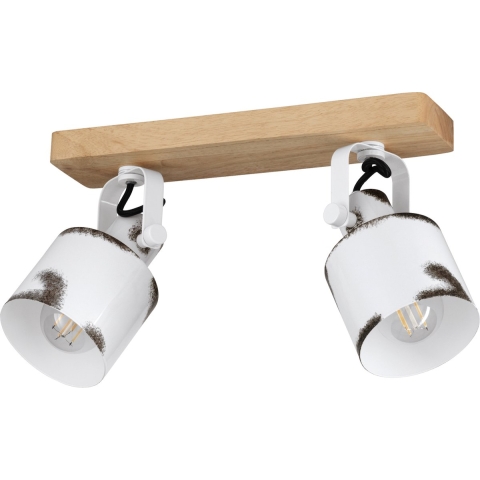 EGLO Kilburn Spot - E27 - 36 cm - Bruin|Wit - Staal