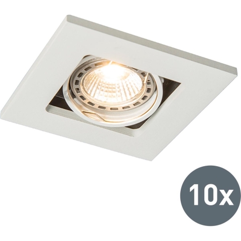 QAZQA Set van 10 inbouwspots wit - Qure
