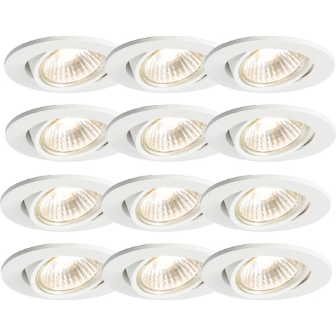 QAZQA Set van 12 inbouwspots wit kantelbaar - Cisco