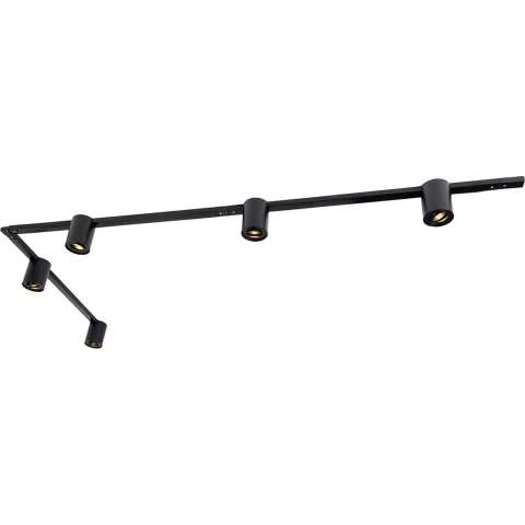 QAZQA Modern 1-fase railsysteem met 5 spots zwart - Rondoo Up