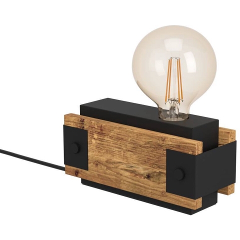 EGLO Layham - Tafellamp - E27 - 10 cm - Bruin|Zwart
