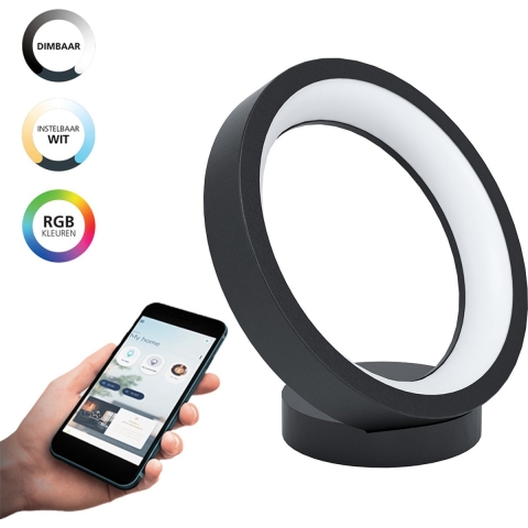 EGLO connect.z Marghera-Z Smart Tafellamp - 26,5 cm - Zwart|Wit