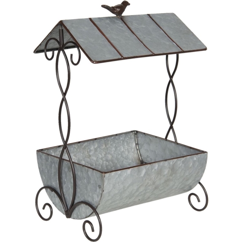 Clayre & Eef Planthouder 43x23x59 cm Grijs Ijzer Rechthoek Bloempot