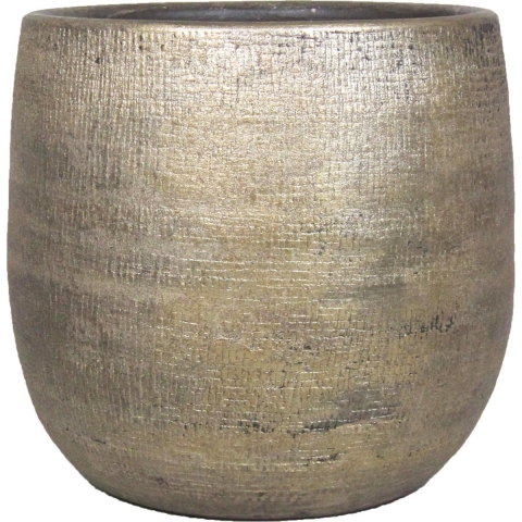 Floran Plantenpot Mira - goudkleurig - keramiek - D24,5 x H27 cm