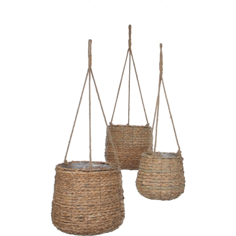 Mica Decorations Avalon Plantenmand Hangend - Set van 3 - Lichtbruin