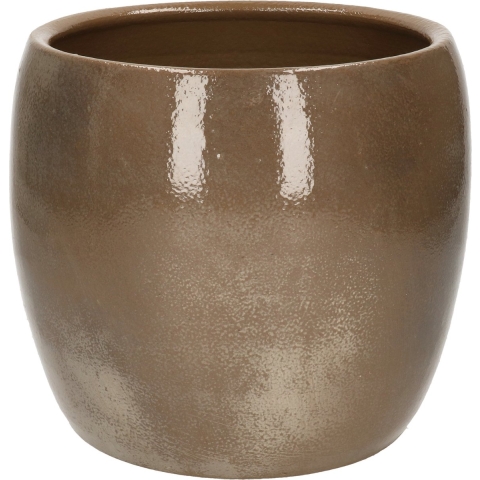 Mica Decorations Bloempot - donker bruin - keramiek - 18 x 20 cm