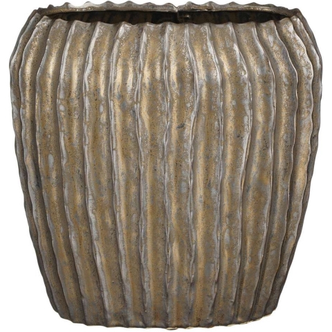 Mica Decorations Noma Bloempot - 27x27x26 cm - Keramiek - Brons