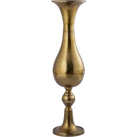 PTMD Orish Bloempot - 16x16x64 cm - Aluminium - Messing