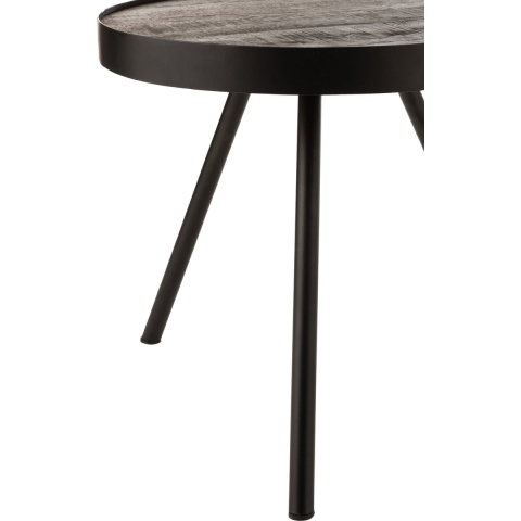 J-Line bijzettafel Fien Hoog - hout|ijzer - donkerbruin|zwart