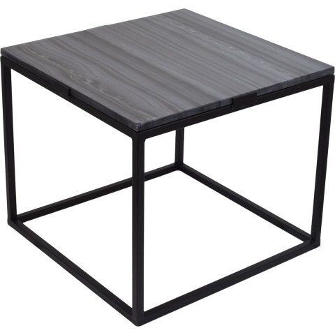 LOFT42 Marble S Bijzettafel Vierkant Zwart - Metaal - Marmer