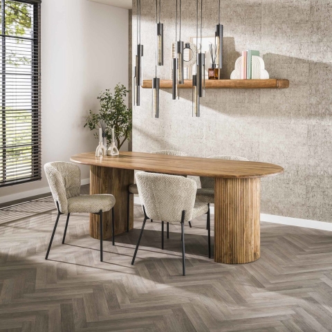 Giga Meubel - Eetkamertafel Wave Mango Naturel 215cm
