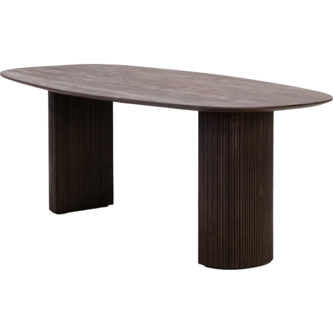 Giga Meubel - Eettafel 220cm Deens Ovaal - Donkerbruin - Mangohout