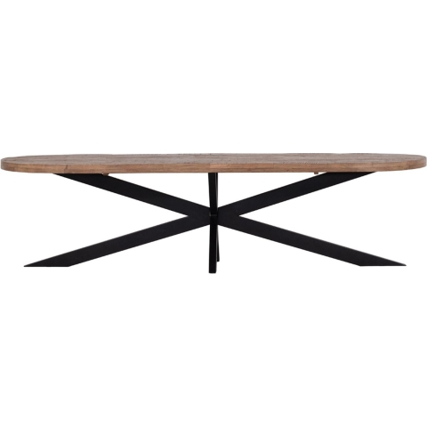Giga Meubel - Eettafel Ovaal Mangohout - Zwart Metaal Onderstel - Barn