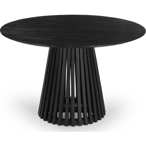 Giga Meubel - Eettafel Rond 120cm - Zwart Acaciahout - Seppe