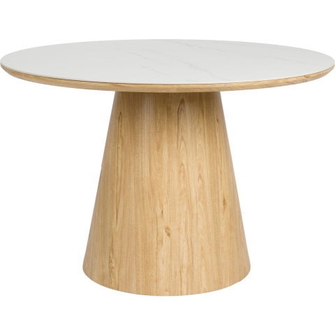 Housecraft Living Almira Eettafel Rond 115 cm Hout Wit| Bruin