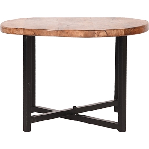 LABEL51 - Bijzettafel Dex - Rough Mangohout - Zwart Metaal