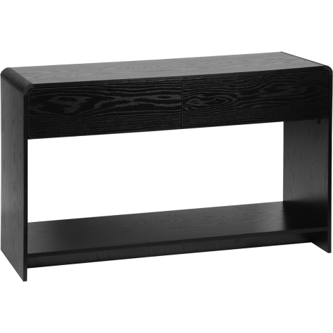 sweeek - Sidetable met 2 laden en 1 plank, afgerond houteffect