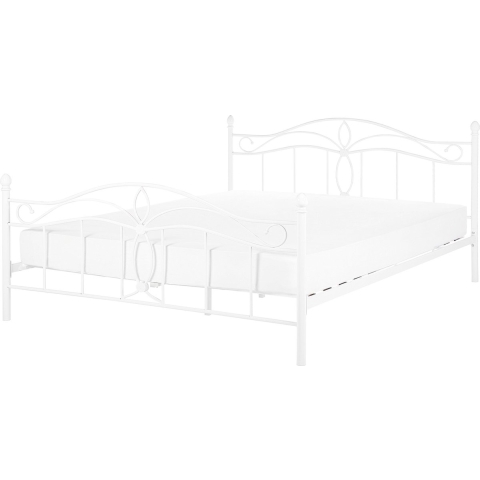 Beliani - ANTLIA - Tweepersoonsbed - Wit - 160 x 200 cm - Metaal