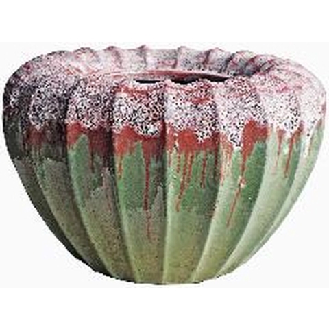 PTMD Jinah Bloempot - H48 x Ø70 cm - Keramiek - Groen