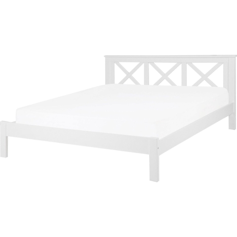Beliani - TANNAY - Tweepersoonsbed - Wit - 160 x 200 cm - Dennenhout