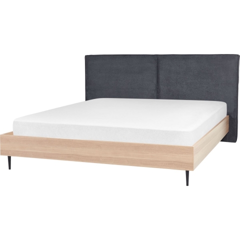 Beliani - IZERNORE - Bed - Donkergrijs - 180 x 200 cm - Stof