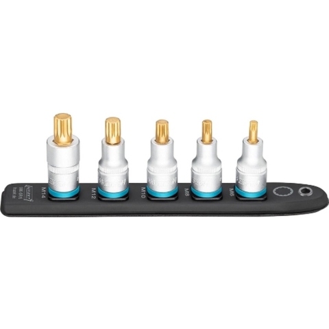 HAZET SmartRail · Flexibele kunststof opsteekstrip 990-SR/5 · 1/2 inch (12,5 mm) vierkant hol · Binnenveeltandprofiel XZN · 5-delig · M6 · M8 · M10 ·