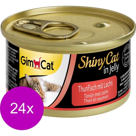24x GimCat ShinyCat in Jelly Tonijn&Zalm 70 gr