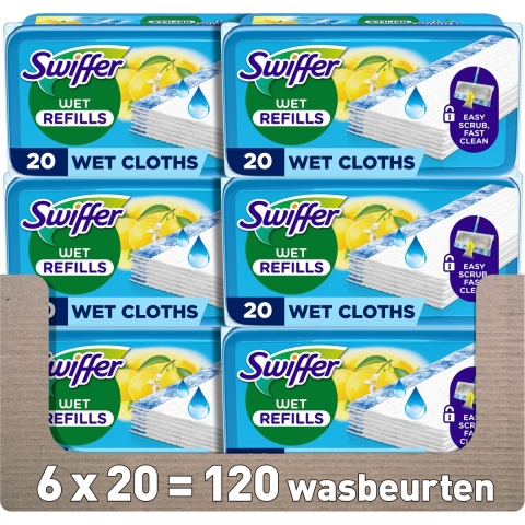 6x Swiffer Vochtige Vloerdoekjes Citrus Fresh 20 stuks