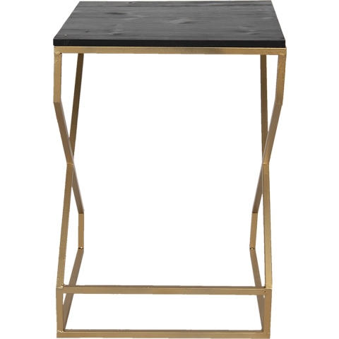 Clayre & Eef Bijzettafel 40x40x55 cm Goudkleurig Ijzer Hout Vierkant