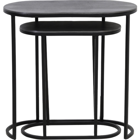 Light & Living - Bijzettafel BOCOV - 53x26x53cm - Zwart - Set van 2