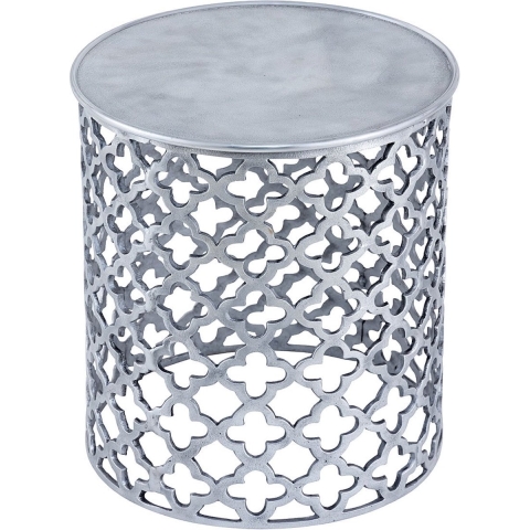 SVJ Bijzettafel Rond - 41 x 41 x 48 cm - Aluminium - Zilver