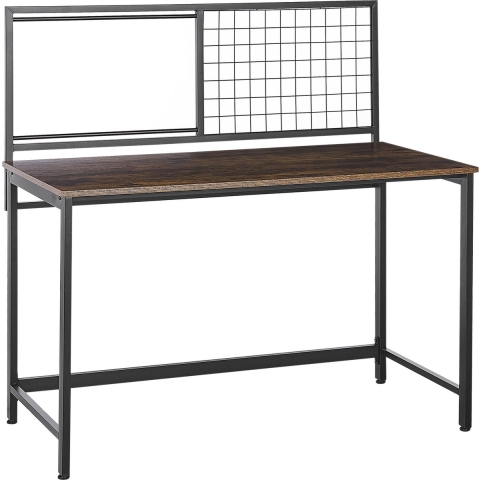 Beliani - VINCE - Bureau - Donkerhout| Zwart - Vezelplaat